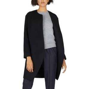 Everlane Black Wool Open Front Coat Jacket